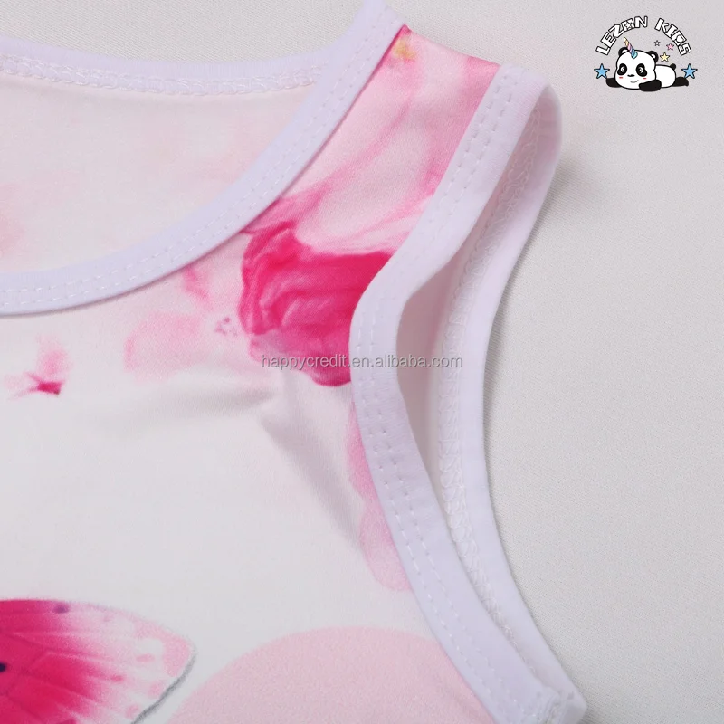 LEZONKIDS - Vestido de Algodão com Estampa de Unicórnio de Desenho Animado Sem Mangas para Meninas, Novo Arribo Personalizável OEM